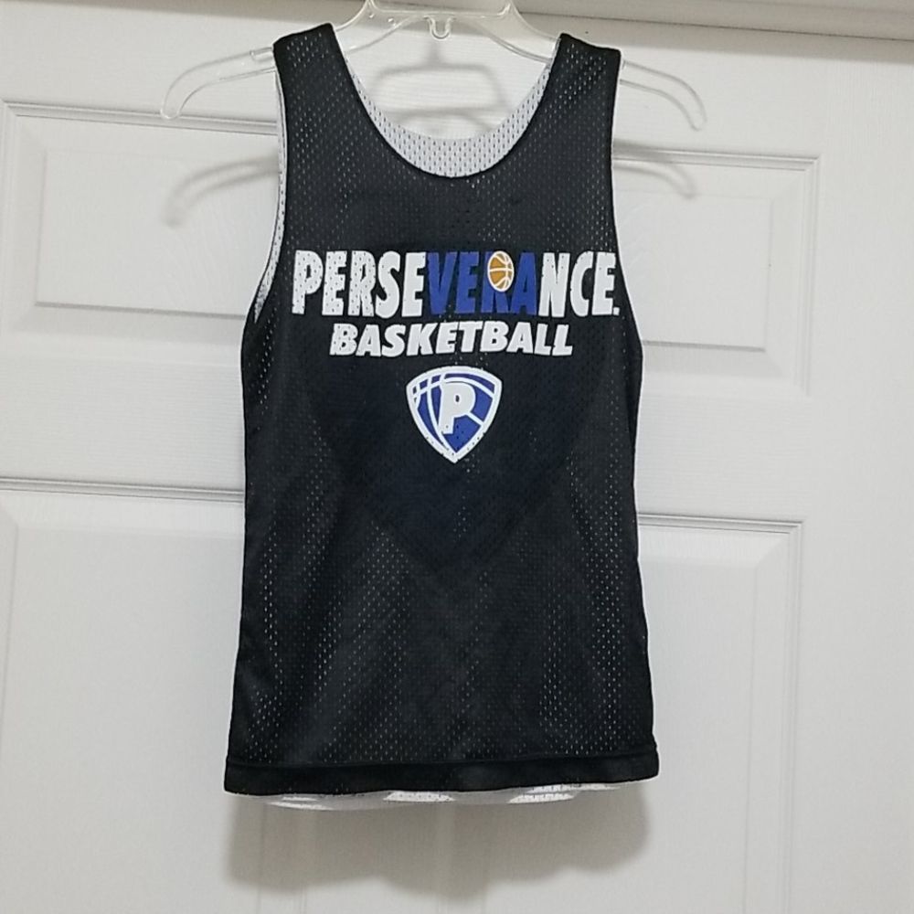Perseverance Basketball black white jersey